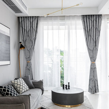 Lehtikuvioinen pimennysverho makuuhuoneeseen