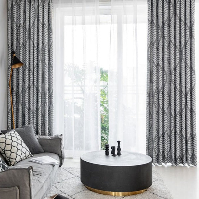 Lehtikuvioinen pimennysverho makuuhuoneeseen