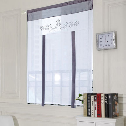 Säädettävä laskosverho kirjailulla keittiöön