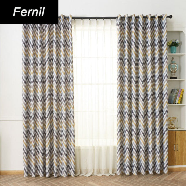 Okranvärinen geometrinen pimennysverho