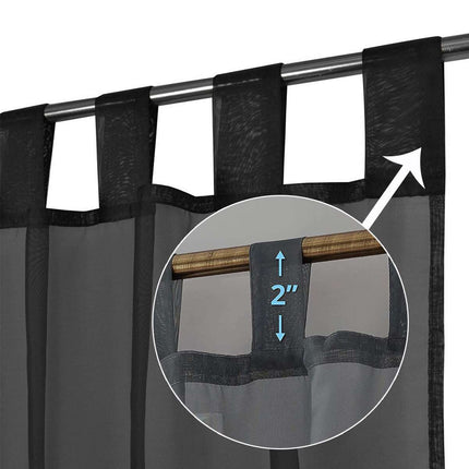 Harmaa läpikuultava verho tampeilla