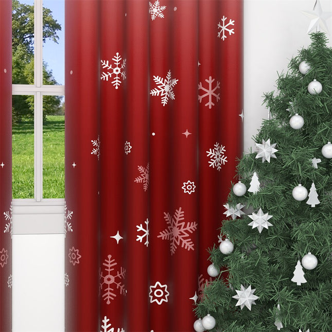 Jouluaiheinen verho lumihiutale kuviolla