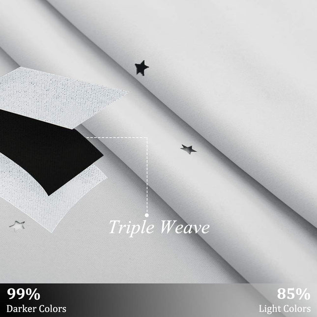 Sininen tähtikuvioinen pimennysverho lastenhuoneeseen