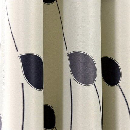 Koristeellinen verho modernilla lehtikuviolla