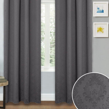 Kohokuvioitu pimennysverho damastikuviolla