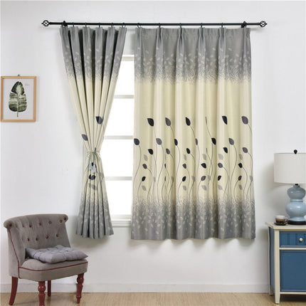 Koristeellinen verho modernilla lehtikuviolla