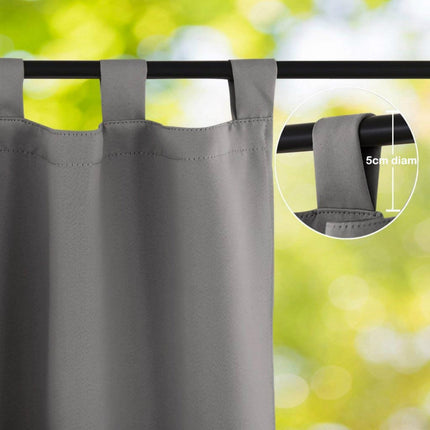 Harmaa säänkestävä ulkoverho renkailla