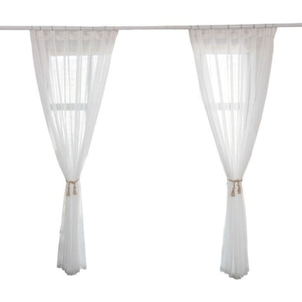 Valkoinen kimalteleva läpikuultava valkoverho