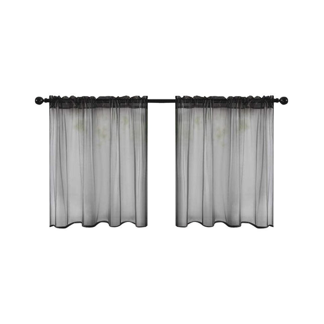 Lyhyt valkoinen kahvilaverho keittiöön