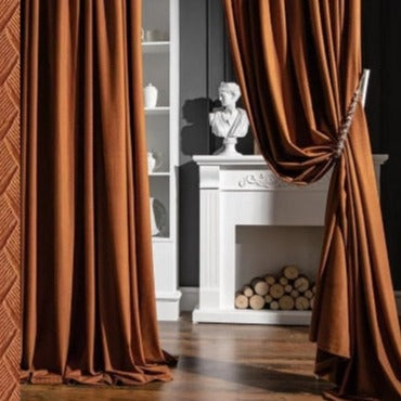 Struktuurikuvioitu paksu verho olohuoneeseen