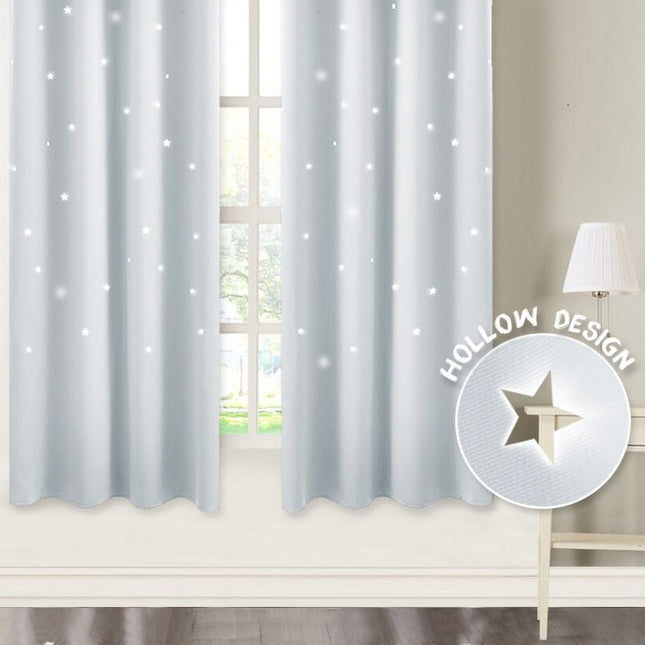 Sininen tähtikuvioinen pimennysverho lastenhuoneeseen