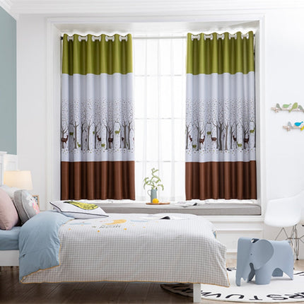 Lastenhuoneen verho metsäaiheisella kuviolla