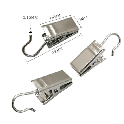 Valkoiset verhonipistimet koukulla