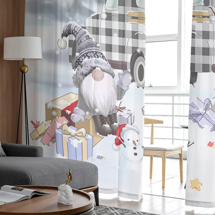 Jouluaiheinen läpikuultava verho olohuoneeseen