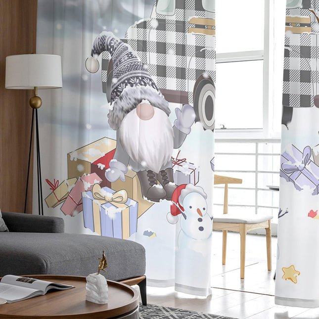 Jouluaiheinen läpikuultava verho olohuoneeseen