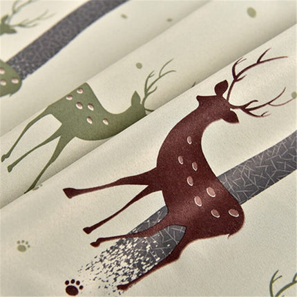 Metsäaiheinen verho peuroilla lastenhuoneeseen