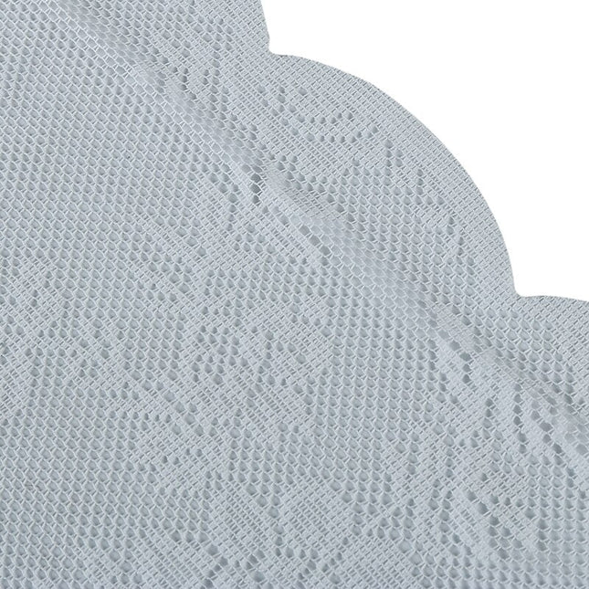 Valkoinen kukkakuvioinen pitsiverho