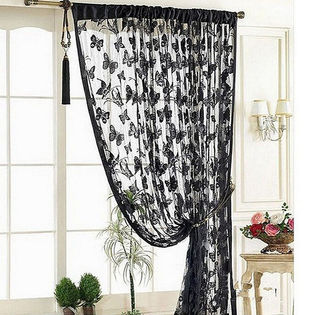 Valoverho kauniilla perhoskuviolla