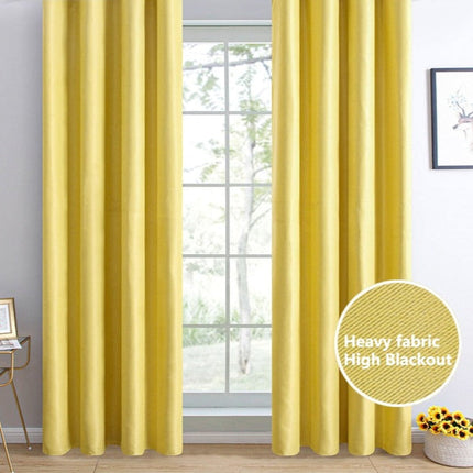 Kirkkaankeltainen pimennysverho lastenhuoneeseen