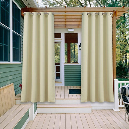 Ruskea ulkoverho kuistille purjerenkailla