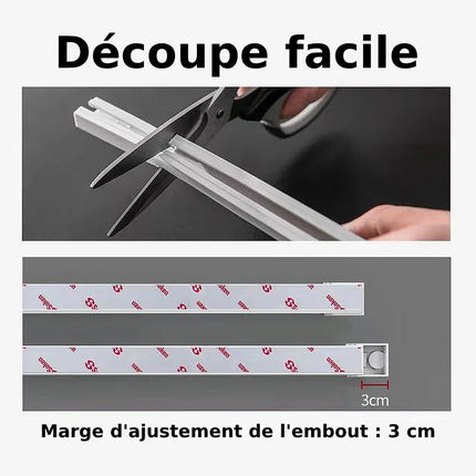 Itseliimautuva verhokisko ilman poraamista