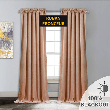 Taupenvärinen samettinen pimennysverho