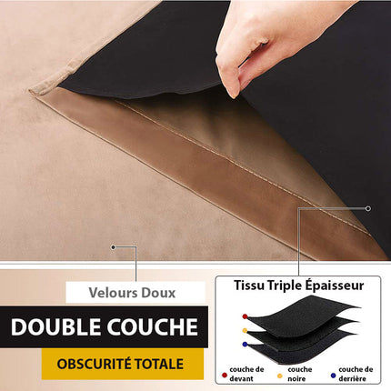 Taupenvärinen samettinen pimennysverho