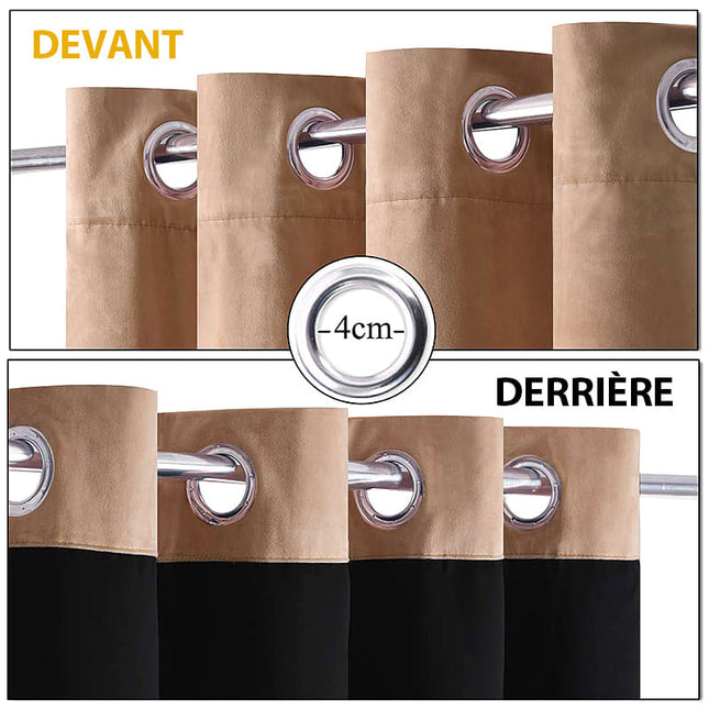 Beige samettinen lämpöeristetty pimennysverho