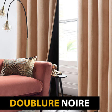 Taupenvärinen samettinen pimennysverho