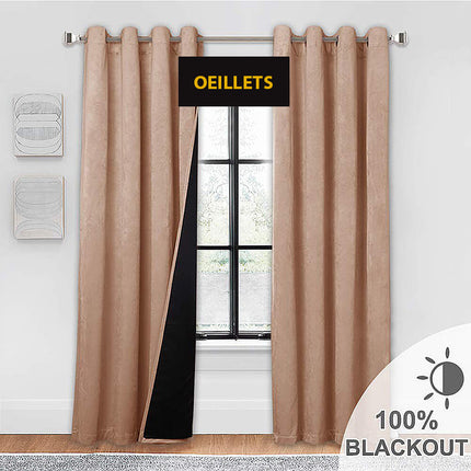 Beige samettinen lämpöeristetty pimennysverho