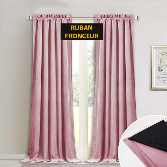 Puuteriroosa samettinen pimennysverho
