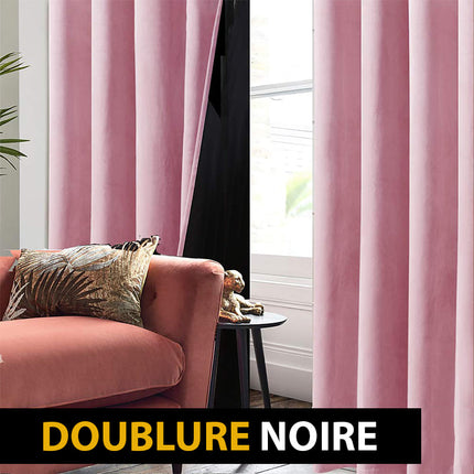 Puuteriroosa samettinen pimennysverho