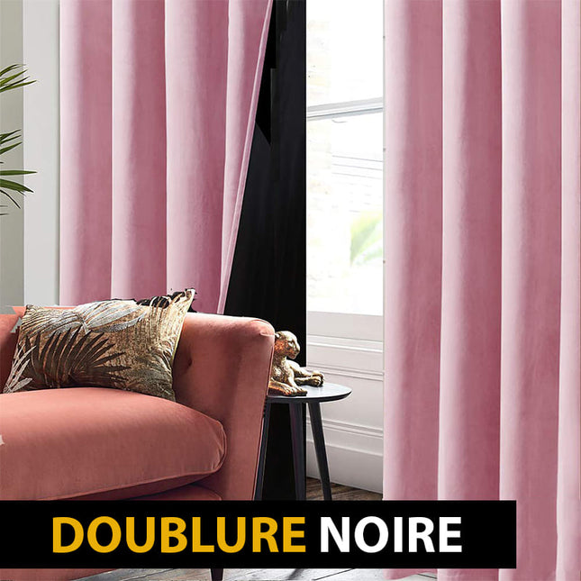 Puuteriroosa samettinen pimennysverho