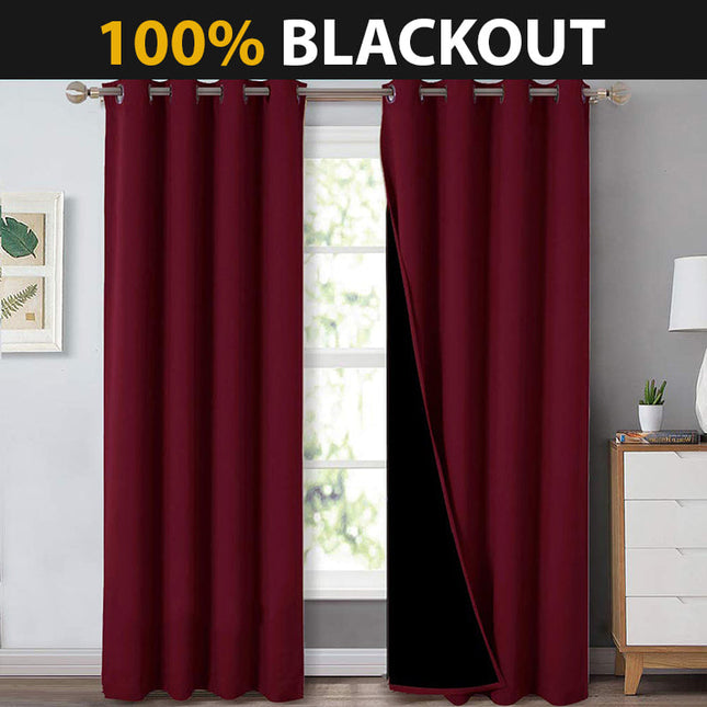 Viininpunainen lämpöeristetty pimennysverho