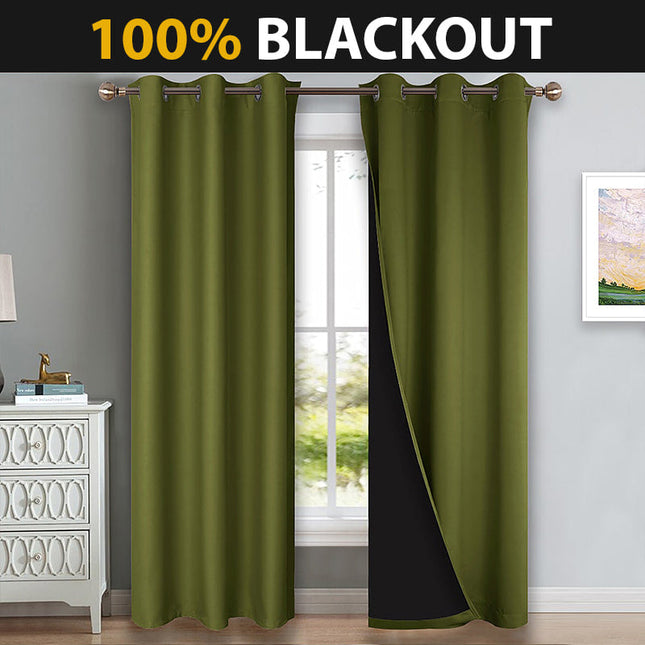 Oliivinvihreä ääntä eristävä pimennysverho