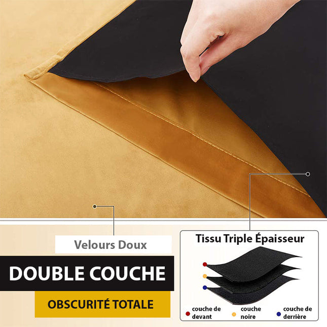 Sinapinkeltainen samettinen pimennysverho silmukoilla