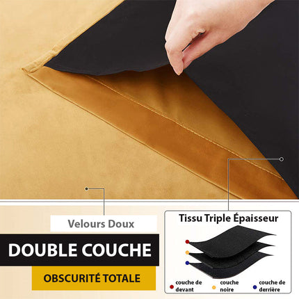 Sinapinkeltainen samettinen pimennysverho