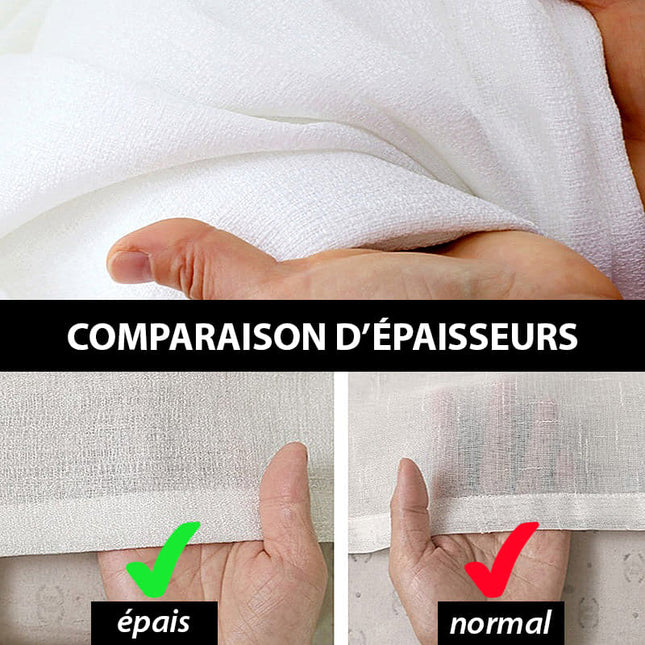 Yksinkertainen valkoinen valoverho makuuhuoneeseen