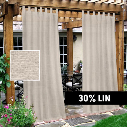 Pellavatyylinen ulkoverho verannalle ja terassille