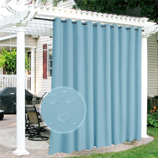 Taivaansininen säänkestävä verho ulkokäyttöön