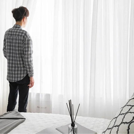 Läpikuultava pellavatyylinen valoverho