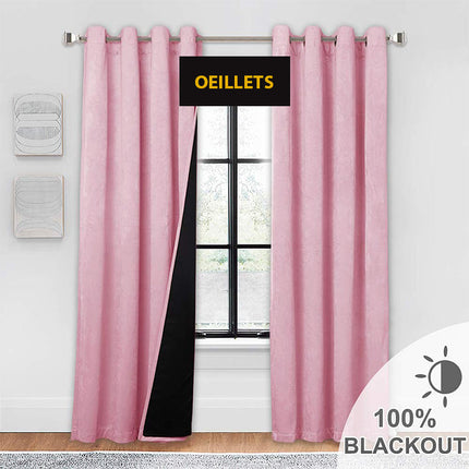 Puuteriroosa samettinen pimennysverho