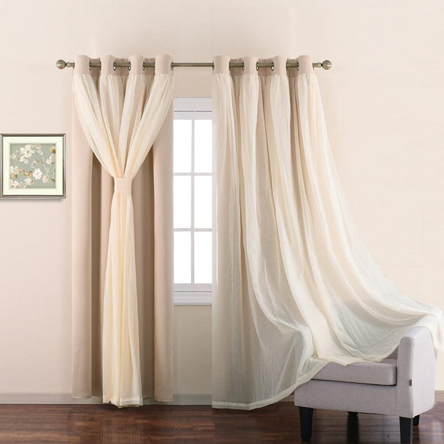 Kaksikerroksinen pimennysverho integroidulla valoverholla