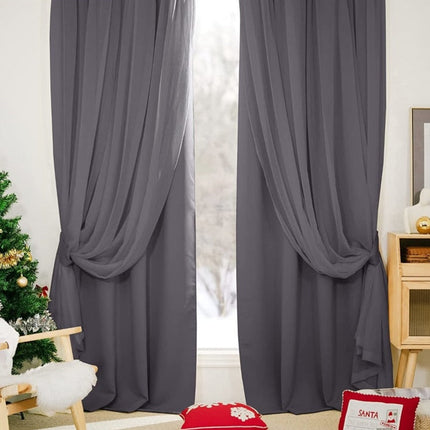 Kaksikerroksinen pimennysverho integroidulla valoverholla