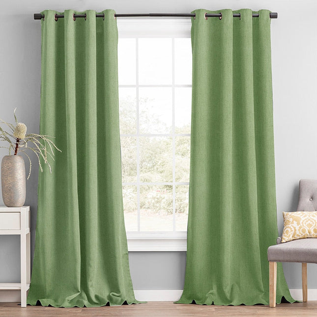 Vihreä pimennysverho strukturoidulla kankaalla