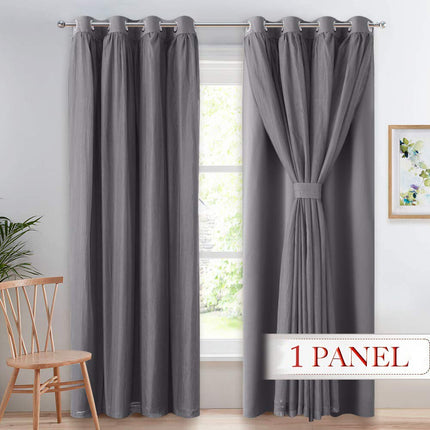 Kaksikerroksinen pimennysverho integroidulla valoverholla