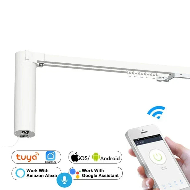 Älykäs moottoroitu verhokisko kaukosäätimellä