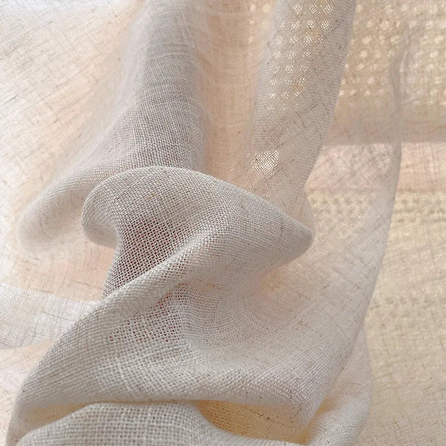 Luonnonläheinen beige pellavatyylinen valoverho