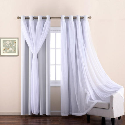 Kaksikerroksinen pimennysverho integroidulla valoverholla