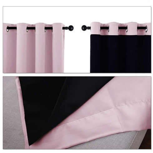 Vaaleanpunainen lämpöä eristävä pimennysverho